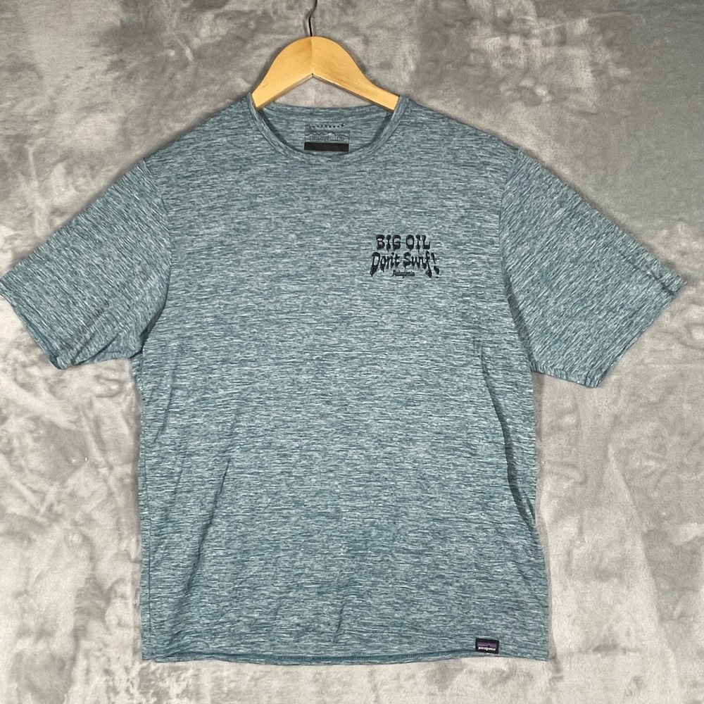Patagonia T Shirt Big Oil Dont Surf Graphic Tee Blue Heather Size S - Picture 3 of 8